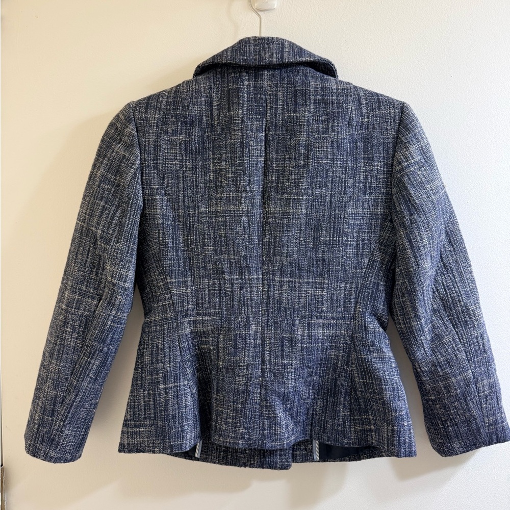 Banana Republic Women's Textured Navy Pea Coat Size 0P - Picture 3 of 8